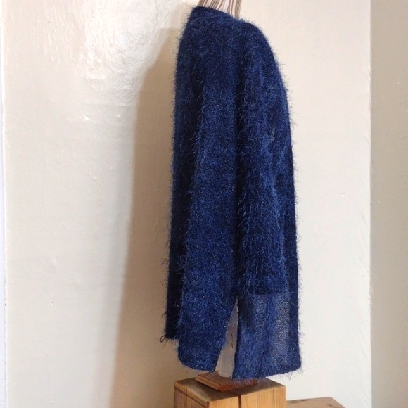 Marallis Collection Vintage Blue Eyelash Lace Open Cardigan Size XXL - Picture 2 of 8